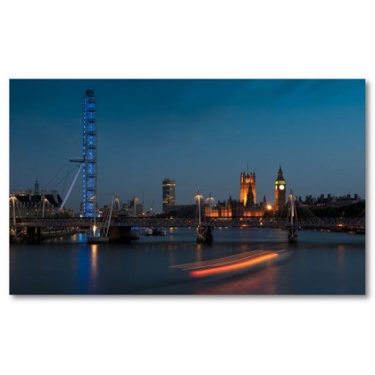 Αφίσα (Λονδίνο, μάτι, γέφυρα, ποτάμι, Buckingham Palace)